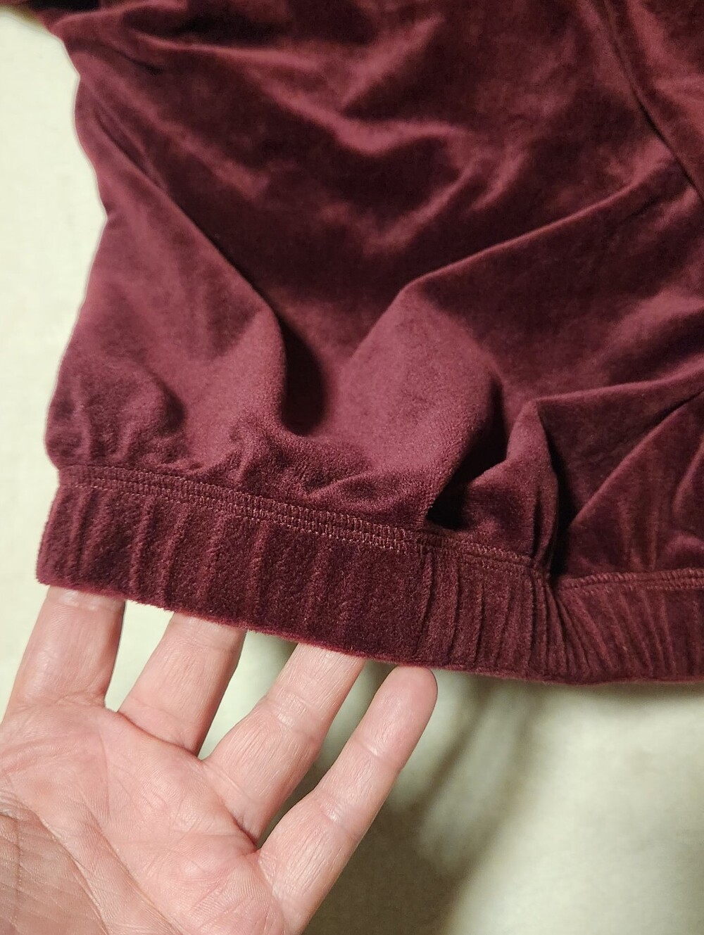 NWT Anthropologie Daily Practice Burgundy Velour Velvet Cropped Hoodie Small - Picture 11 of 13